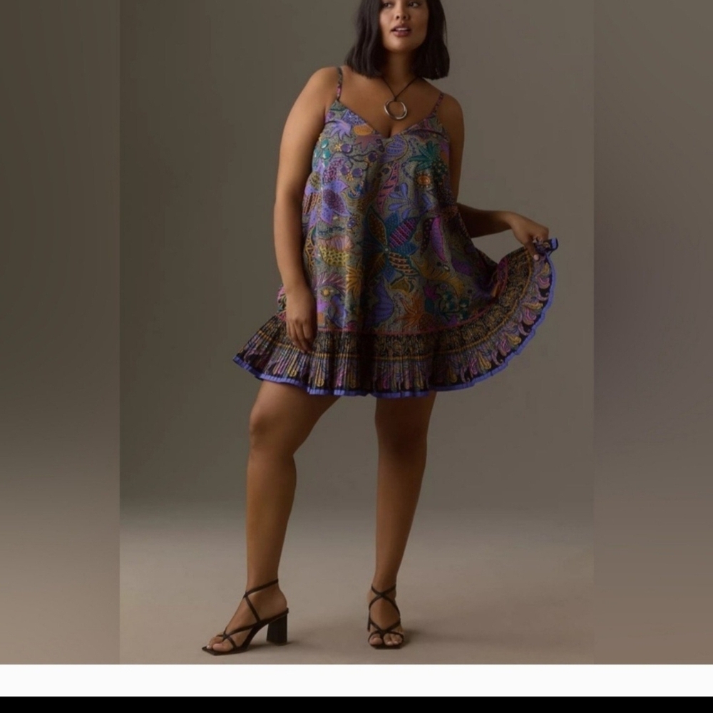 Anthropologie Colorful Paisley Mini Dress